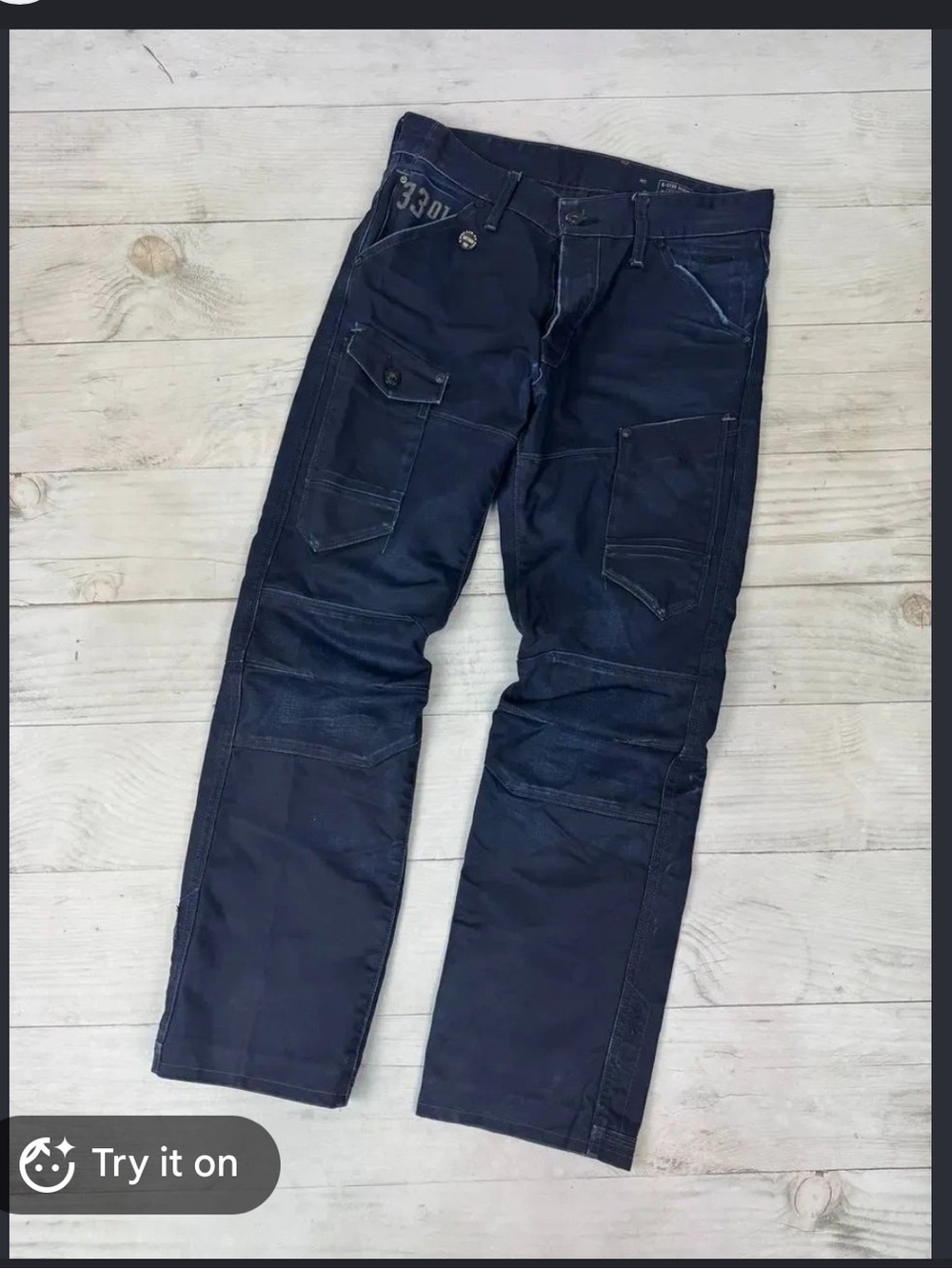 Vintage g-star raw big logo big pocket cargo pants y2k 31x34